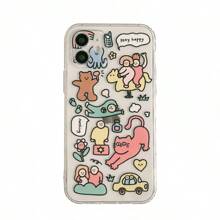 GUCADI 1pc Transparent Funny Cat Cartoon Personalized Soft Protective Phone Case Compatible With Apple IPhone 16/15/14/13/12/11/X/7/MINI Series