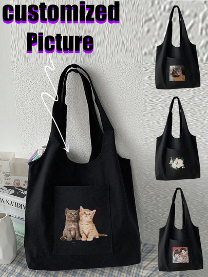 Bag, Women's Bag, Handbag, Handbag, Solid Color Women's Bag, Large Capacity, Gift, DIY, Birthday Gift, Travel, School, Halloween, Christmas, Custom Photos, Custom Name, Suitable For Travel, Travel Essentials, Ladies' Handbag, Small Pocket, Send Girlfriend, Mom, Mother's Day