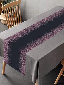 1pc Black Pink Table Runner, Polyester Table Runner Pink Powder Crumb Pattern Tablecloth, Perfect For Birthday Wedding Party Home Tablecloth Decorations, Kitchen Table Covers Decor, Festival Event Dining Room Table Ornaments, Party Favor