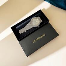 DAYAND NIGHT [DAYAND NIGHT] Luxury Women Gold Color Fully Rhinestone Encrusted Watch, Suitable For Parties, Galas Or Daily Wear. Perfect Gift For Valentine's Day, Anniversary Or Birthday