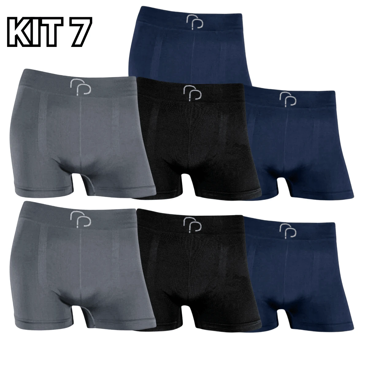 Rafa Parize Kit 9 Microfiber Boxer Briefs Seamless Boxer Briefs Microfiber RP Male Adult Immediate Shipping - 藍色 - 查看 1
