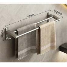 Handtuchhalter, nicht perforierter Badezimmer Wandmontage Aufbewahrungsregal, Badezimmer Handtuchhalter mit doppelter Stange, Badezimmer Aufbewahrungsregal