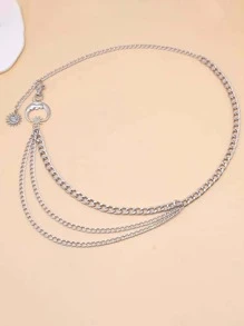 Multi-Layer Tassel Moon & Sun Waist Chain For Women, Fashion Minimalist Style, Suitable For Vacation, Casual Everyday Wear, Holiday Gift