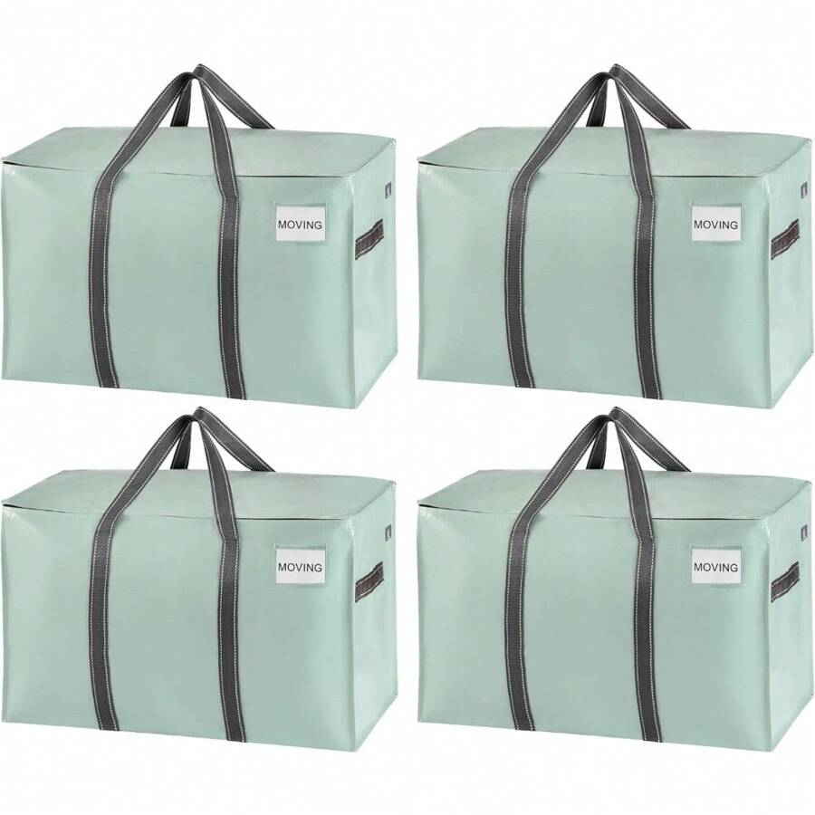 Pack Moving Bags, Moving Supplies, Moving Boxes, College Packing Storage Boxes With Lids Alternative, Heavy Duty Totes, Extra Large, Sturdy Handles, Zipper, For Packaging (Dark Gray, 10 Pack)