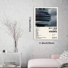Framed Drake "Views" Album Cover Canvas Poster, Signed Art, Sports Landscape, Bedroom & Office Decor, Music Fan Gift  High Quality Canvas