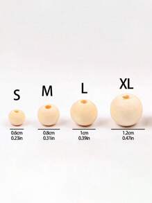 100 Pezzi Perline Di Legno Naturali, Foro Di 6-12 Mm, Forma Rotonda, Forniture Per La Realizzazione Di Gioielli Fai Da Te