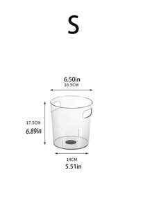 1pc High Aesthetics Transparent Handle Waste Bin, Decorative Dustbin, Desk/Dorm/Office/Kitchen Garbage Can, Without Lid