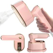 S.Travel Steamer Iron For Clothes Mini - Portable Ironing Machine Travel Small Size Portable Steamer Travel College Dorm Home Essentials Steamer For Clothes(White) - Coral Pink - View 1