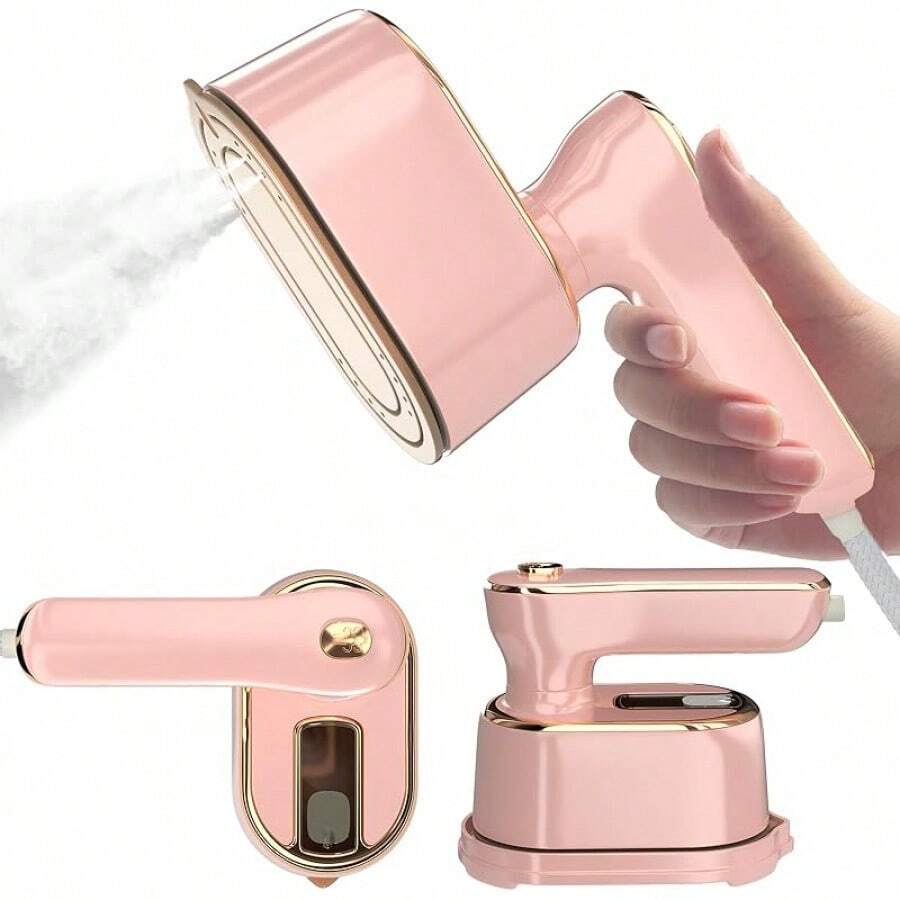 S.Travel Steamer Iron For Clothes Mini - Portable Ironing Machine Travel Small Size Portable Steamer Travel College Dorm Home Essentials Steamer For Clothes(White) - Coral Pink - View 1