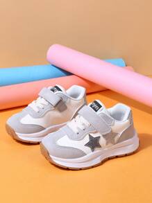 1 双幼儿男孩女孩 PU 防滑休闲跑步运动鞋，适合春季 - 灰色 - 查看 3