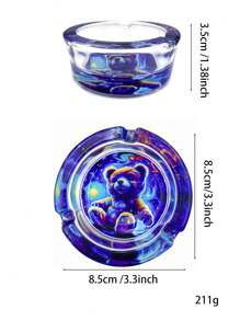 Glass Ashtray Diameter 85mm Slotted Ashtray Smoking Accessories Ashtray