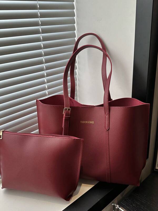 حقيبة كتف نسائية مجموعة من قطعتين بطبقة من القماش المبطن بالارغواني، بإغلاق مغناطيسي، كبيرة السعة وأنيقة مناسبة للشارع والكاجوال وأخذ الصور والتنقل شنطه جامعه شنط جامعات شنطة ظهر للسفر حقيبه جامعه