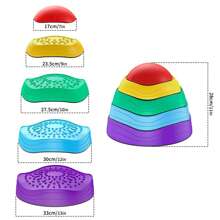 5 件/套儿童踏脚石、防滑平衡球、可堆叠积木、适合 3-7 岁以上儿童、感官河流岩石玩具、室内/室外协调游戏 - 5-piece set - 查看 3
