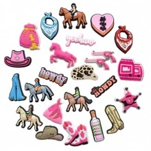 11/23 件西部牛仔主题鞋饰套装，PVC 沙滩包鞋饰，鞋饰配件，生日圣诞节情人节万圣节派对礼物