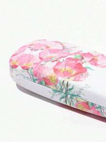 1pc Minimalist Colorful Floral Design Portable Eyeglass Case, Shockproof Glasses Box, Sunglasses Storage Container - Multicolor - View 4
