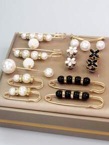 Charms For Socks Pin Brooch,55pcs Junk Sock Charms Pins Gold Bling Sock Jewelry Charms,Brooch Pins For Socks,Pearl Rhinestone Brooch Pins Costom Shoe Sock Charms Kit Bulk For Hat Clothes Brooches, Gold Brooches For Women,Junk Socks Charms