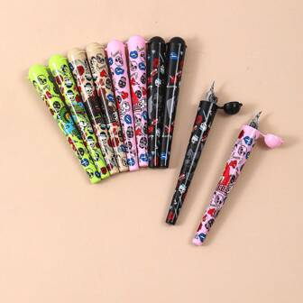 1/4/Pcs 120mm Pattern Print Herb Cone Flip Storage Tube, Portable Lightweight Cigarettes And Cigars Storage Case, Grade Plastic Material, Indispensable Household Storage Pipe And Smoking Accessories, A Great Gift For Family And Friends