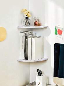 1 pièce/2 pièces/3 pièces Étagère d'angle blanche minimaliste moderne en vinyle, étagère d'affichage d'angle murale de 8,2*8,2 pouces, étagère de stockage décorative d'angle pour chambre à coucher, salon, cuisine, bureau, buanderie