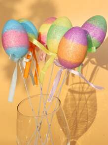 1set(6pcs) - Easter Egg Decoration Plugin, Family Gathering Scene Decoration Plugin, Suitable For Easter Decoration And Celebration Activities, Theme Party Decoration Supplies