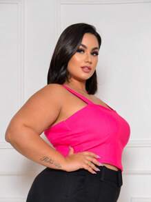 Plus Size Blouses - Màu Hồng Tươi - Xem 2