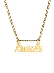 1 Pieza Collar con colgante de nombre minimalista con máscara de comedia y tragedia, collar personalizado con texto personalizado y cadena de , colgante de letra de acero inoxidable, regalo para fiesta de amigos, fiesta temática, regalo de graduación