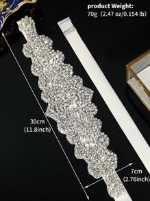 1 chiếc thắt lưng cưới màu bạc đính đá lấp lánh, thắt lưng cô dâu thủ công đính đá cho dạ hội, váy phù dâu, phụ kiện ngày Valentine. - Nhiều màu - Xem 6