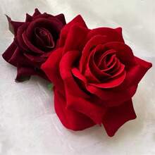 2pcs Romantic Sweet Simulation Rose Hair Clips, Fashion Accessory For Vacation, Party, Prom - Multicolor - View 2