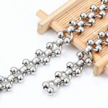 1m/39.37 Inch High-Quality Stainless Steel Decorative Double Circle Chain, Suitable For DIY Jewelry Making, Personalized Necklaces, Bracelets, Bag Chains, Clothing Accessories, Finding Components, Craft Supplies - Fancy Double Bead Necklace - View 2