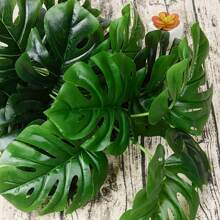 1pc Artificial Palm Plants Leaves Faux Turtle Leaf Fake Monstera Tropical Large Palm Tree Leaves Outdoor Leaf Plants Spring Summer Decoration