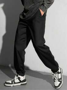 1pc Teenagers/Boys' Sports Outdoor Casual Minimalist Drawstring Waist Pants, New Spring/Autumn