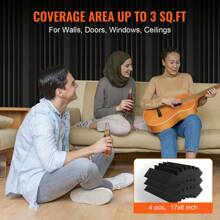 Acoustic Foam Panels, Adhesive High Density Soundproof Wall Panels, Fire-Resistant Acoustic Panels,Sound Dampening Absorbing Panels For Studio Wall And Ceiling, Black - 4 Pack 16.5 x 6.3 x 12 inches - 查看 5