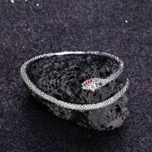 1pc Punk Snake Shape Bracelet For Women Fashion Simple Silver Color Zirconia Adjustable Cuff Bracelet Wedding Jewelry Gifts