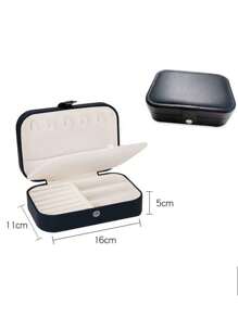 1pc Fashion Creative Unisex Couple Jewelry Box, 3-Layer PU Leather Storage Case For Engagement Gift, Jewelry Organizer Box For Pearls & Small Items, Suitable For Outdoor Travel, Home, Office, School