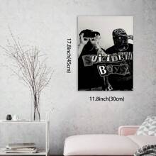 Framed 1pc "Suicide Boys" Hip Hop Album Cover Canvas Poster - Stylish Black & White Wall Art, Print With Bold Graphic Design For Living Room, Bedroom, Office Decor  High Quality Canvas - Framed - View 2