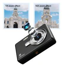 LARMCAM CCD Campus Digital Camera, High Definition Student Camera, Retro Style, Travel Camera For Photography And Video, 16x Digital Zoom High Definition Digital Camera, Rechargeable Camera, Photography Gear Suitable For Teenagers And Beginners, Great Gift For Thanksgiving, Christmas And New Year (Black, White, Silver, Grey) - No Storage Card Included