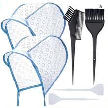 1 Set (1pc/2pcs/3pcs/6pcs) Disposable Dyeing Cap Kit With Brush, Salon Hair Dye & Coloring Highlighting Tool, Hair Tools, Hair Products And Accessories For Barber Salon Beauty Travel Essentials,Back To School,Travel Holiday Essentials,Hair Accessories For Women