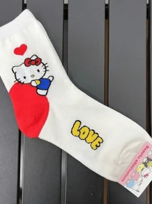 Nieuwe kindersokken Sanrio meisjes cartoon hielpatroon sokken studenten Kuromi Melody Mid-Tube antislip sokken