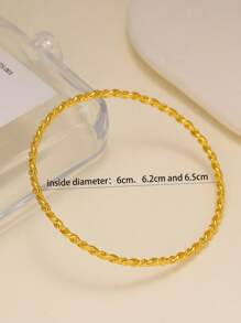 4pcs/Set 18k Gold Plated Braided Wire Bangle Bracelets, Fashionable For Women, Suitable For Party, Gathering, Gift, Daily Wear