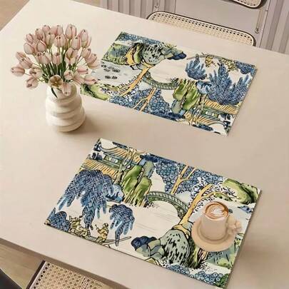 1 Stück, 4 Stücke, 6 Stücke, 8 Stücke, 12 Stücke Die 4 Jahreszeiten reguläre Tischset - rutschfeste und hitzebeständige Tischsets für Essbereich und Küchendekoration - maschinenwaschbar, saisonale Frühlings-Feiertags-Dekoration für Innen- und Außentisched