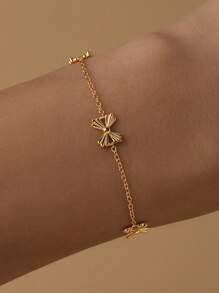 1 pièce Bracelet ajustable empilable avec nœud papillon pour femmes | Bijoux en argent sterling 925 hypoallergénique | Chaîne délicate romantique pour un port quotidien, mariage, fête | Boîte cadeau de Ramadan, bijoux fins