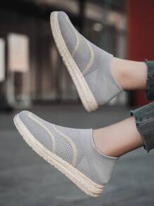 Unisex Comfortable Breathable Mesh Soft Bottom Splicing Casual Sport Shoes, Simple & Versatile Walk Shoes For Couple