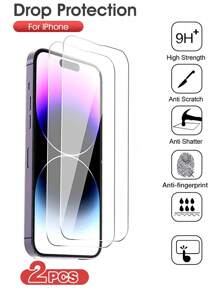 Easypie Selection 2Pcs Ultra-Clear, Scratch-Resistant And Drop-Resistant High-Aluminum Mobile Phone Tempered Film,Compatible With Apple Phone7/8/Plus,X/Xs/XS Max,11/11pro/11 Pro Max,12mini/12/12 Pro/12 Pro Max,13/13mini/13 Pro/13 Pro Max,14/14 Plus/14 Pro/14 Pro Max,15/15Plus/15Pro/15Promax/16/16 Plus/16 Pro/16 Pro Max Gift For Birthday, Family, Friends Tempered Glass, Phone Screen Protector, Phone Accessories