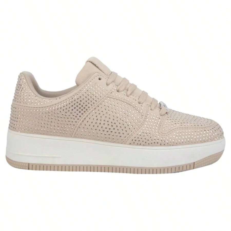Tenis Plataforma Color Beige Para Mujer Con Estilo Sofisticado - Beis - Ver 1