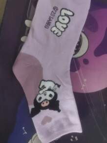 Nieuwe kindersokken Sanrio meisjes cartoon hielpatroon sokken studenten Kuromi Melody Mid-Tube antislip sokken