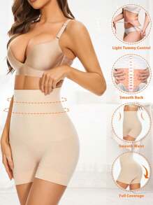 3PCS Dames Naadloze Hoge Taille Body Shaping Boxershorts, Basic Zachte Brede Tailleband Fietsbroek, Jarretelbroek, Stretch Heup Lift Body Shaping Broek