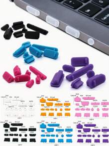 16pcs/Set Computer Laptop Dust Plugs, Universal USB Port, Headphone Jack Dust Covers, Snug Compatible With Macbook, Smartphones & Tablets, Professional Level Protection