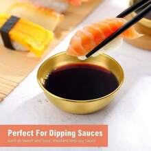 3/5/10pcs Set Stainless Steel Mini Independent Seasoning Bowls, Round Seasoning Dishes, Sushi Dipping Sauce Bowls, Appetizer Dishes,School Supplies