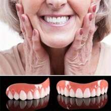 Set de 4 piezas Nuevo Upgrade Superior e Inferior No poroso Soportes dentales, Dentaduras simuladas, Decoración de dientes de sonrisa perfecta