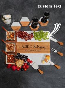 1set 13pcs Personalized Charcuterie Board, Cutting Board, Hostess Gift For Couple, Home Gift, Wedding Gift, Housewarming Gift, Unique New Home Gift,Charcuterie Board Personalized, Cheese Board, Unique Hostess Gift