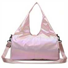 Chic Women's Yoga & Fitness Bag - Spacious, Water-Resistant Polyester Travel Duffel With Zip Closure For Short Trips And Outdoor Adventures - Pink - View 9